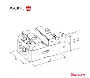 Ê tô 75100 A-one 3A-110222 - Ảnh 2