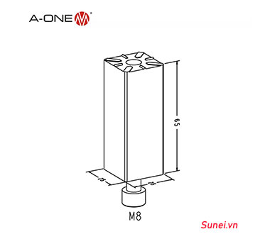 Gá đỡ thẳng 3A-300013 - 25x25x65mm - Ảnh 2