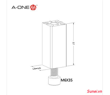 Giá đỡ thẳng 3A-300100 - 25 x 25 x 57mm - Ảnh 2