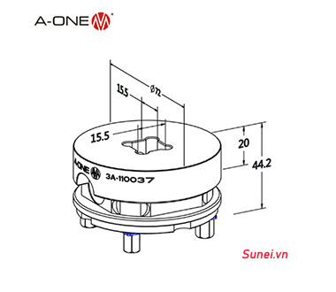 Đầu kẹp D72mm lỗ vuông 3A-110037 - Ảnh 2