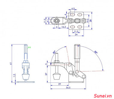 Cam kẹp GH13009 Vertical Toggle clamp - Ảnh 2