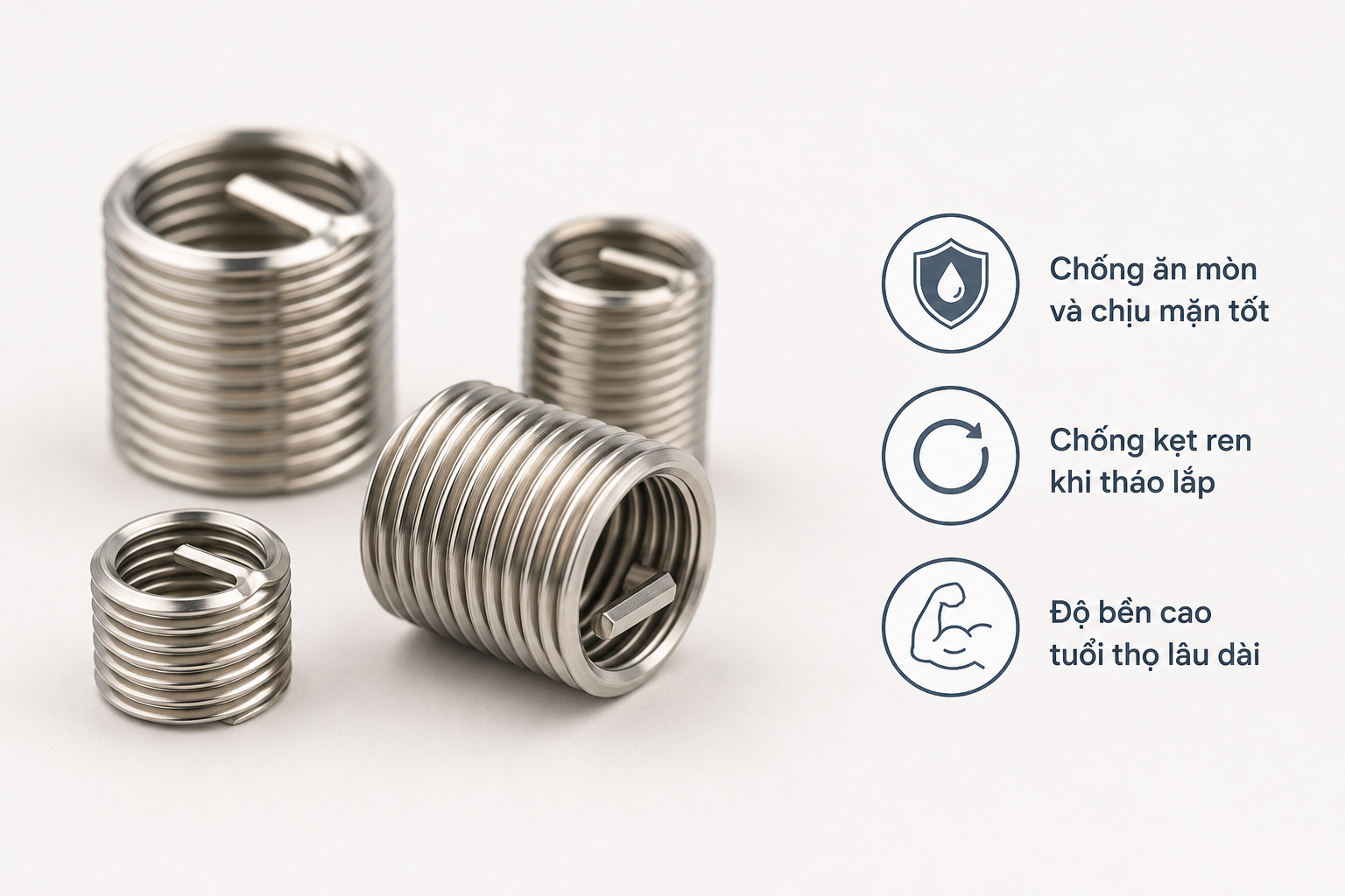 Ren cấy Nitronic 60 chống ăn mòn và chịu mặn cho thiết bị inox