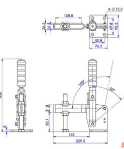 Thông số kỹ thuật cam kẹp đứng GH101J