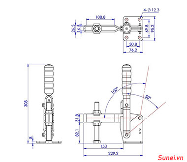 Thông số Cam kẹp đứng GH101J