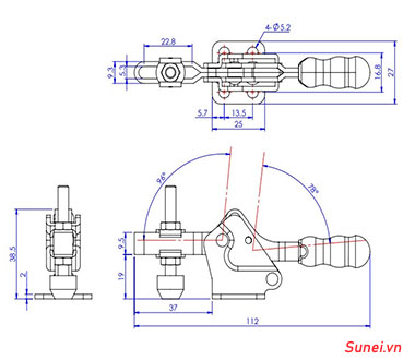 Thông số kỹ thuật Cam kẹp GH20752B