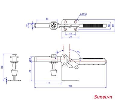 Thông số kỹ thuật cam kẹp GH200WLH