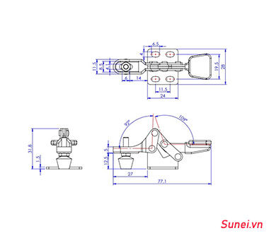 Thông số kỹ thuật Cam kẹp GH20800