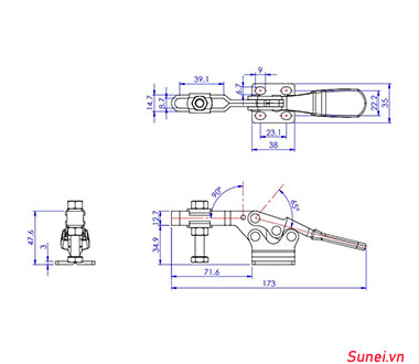 Cam kẹp GH225D Horizontal Toggle clamp - Ảnh 2