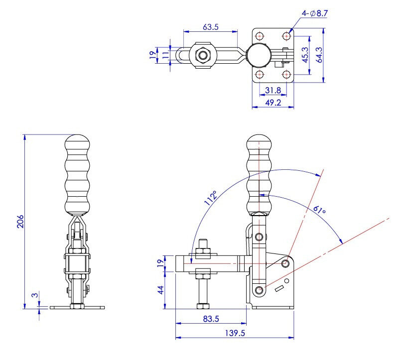 Thông số của cam kẹp GH12265