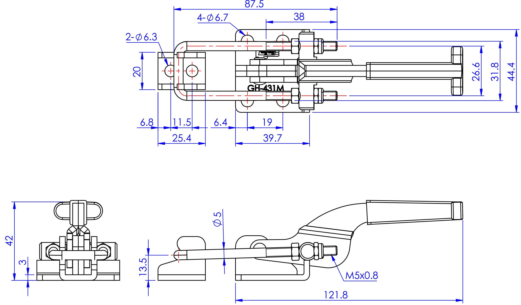 Thông số chốt cam kẹp GH431SS