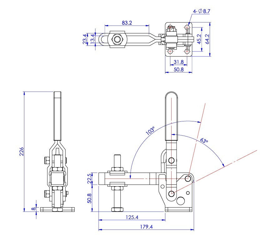 Thông số kỹ thuật kẹp đứng GH10247